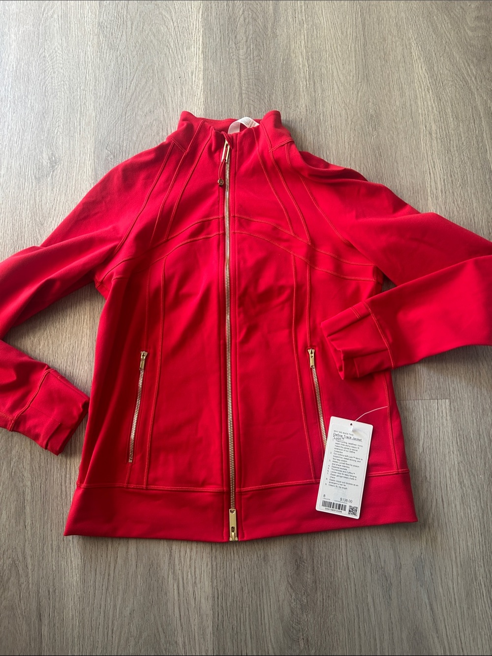 lululemon athletica  Define track Jacket with Gold Zippers size 8 Rare!